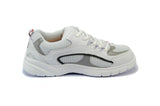 Mt. Emey 9701-3L White/Silver - Men's Light Weight Athletic Walking Shoe with Laces