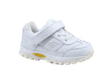 Mt. Emey 3301-3L White - Children Straight Last Athletic Shoes with Elastic Laces