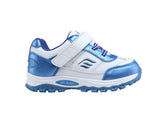 Mt. Emey 3301-6L White/Navy Blue  - Children Straight Last Athletic Shoes with Elastic Laces