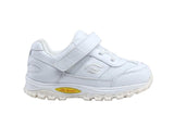 Mt. Emey 3301-3L White - Children Straight Last Athletic Shoes with Elastic Laces