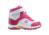 Mt. Emey 3305-5H White/Rosy Red - Children Straight Last Athletic Boots with Elastic Laces