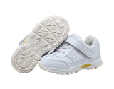 Mt. Emey 3301-3L White - Children Straight Last Athletic Shoes with Elastic Laces