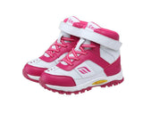 Mt. Emey 3305-5H White/Rosy Red - Children Straight Last Athletic Boots with Elastic Laces