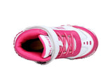 Mt. Emey 3305-5H White/Rosy Red - Children Straight Last Athletic Boots with Elastic Laces